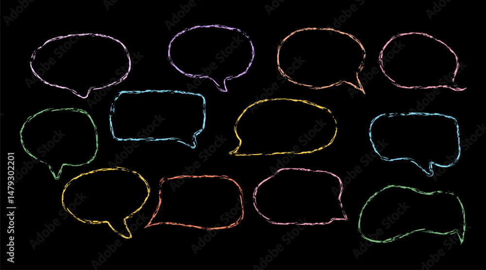 Poster liquid abstract speech bubbles. hand drawn organic abstract frames. empty text shapes.