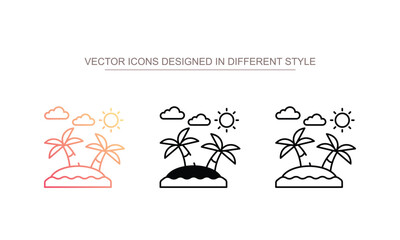 Island icon design with white background stock illustration