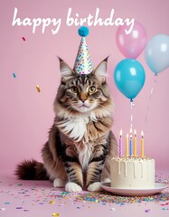birthday card with cat