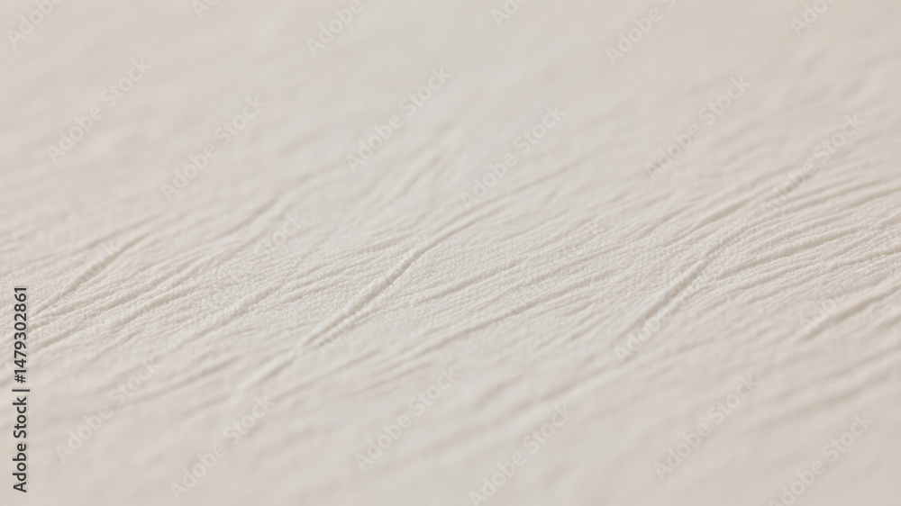 Poster soft white linen fabric texture close up with subtle crinkles and focused depth of field