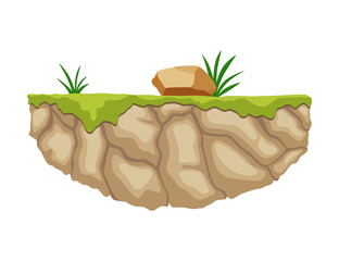 Floating island design element for a fantasy platformer game level that promises fun and excitement