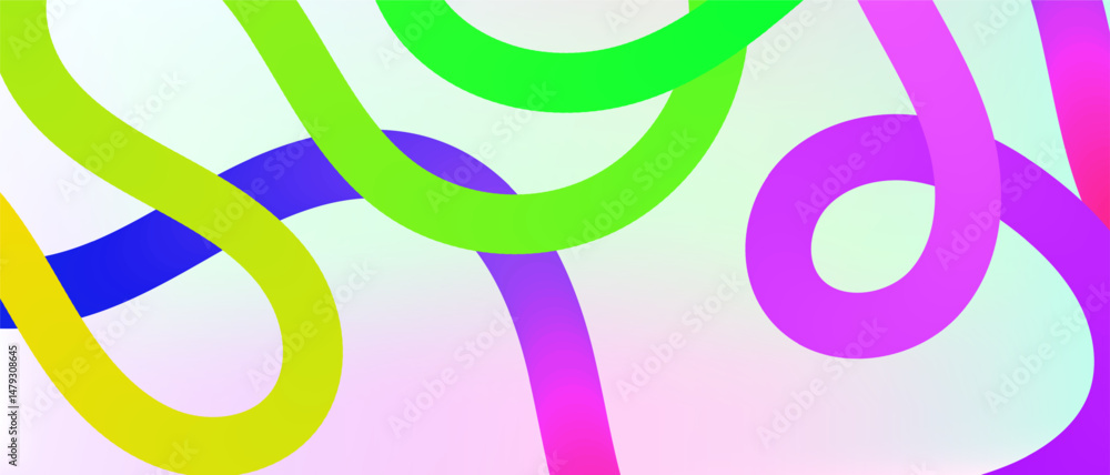 Poster abstract background with gradient color waves and lines. rainbow flowing geometric shapes.