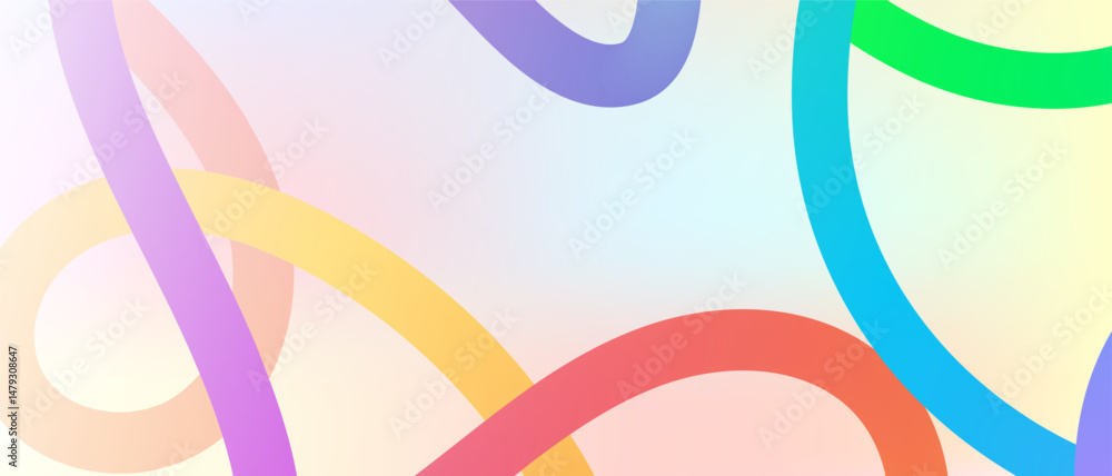 Poster abstract background with gradient color waves and lines. rainbow flowing geometric shapes.