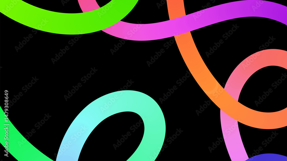 Poster abstract background with gradient color waves and lines. rainbow flowing geometric shapes.