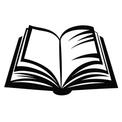 Stylized vector illustration of an opened book on a white background