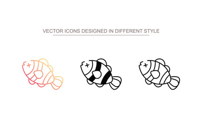 Dead Fish icon design with white background stock illustration