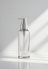 Clear cosmetic bottle