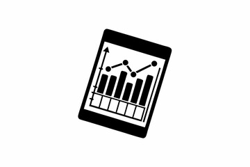 chart growth icon vector silhouette illustration isolated on white background