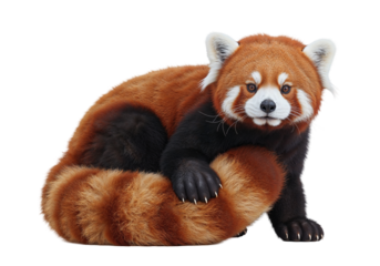 Red Panda Resting on Tail