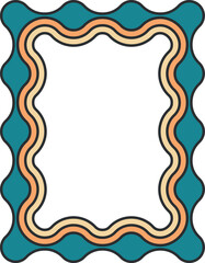 Ornate Teal & Orange Scalloped Frame &ndash; Vintage-Inspired Decorative Border for Invitations, Certificates & Wall Art