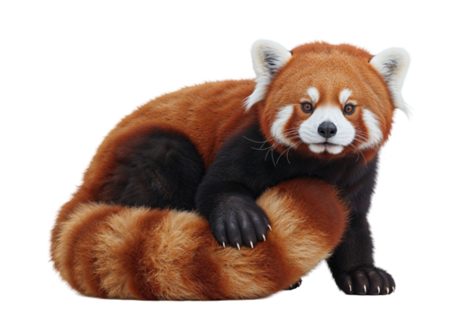 Red Panda Resting on Tail