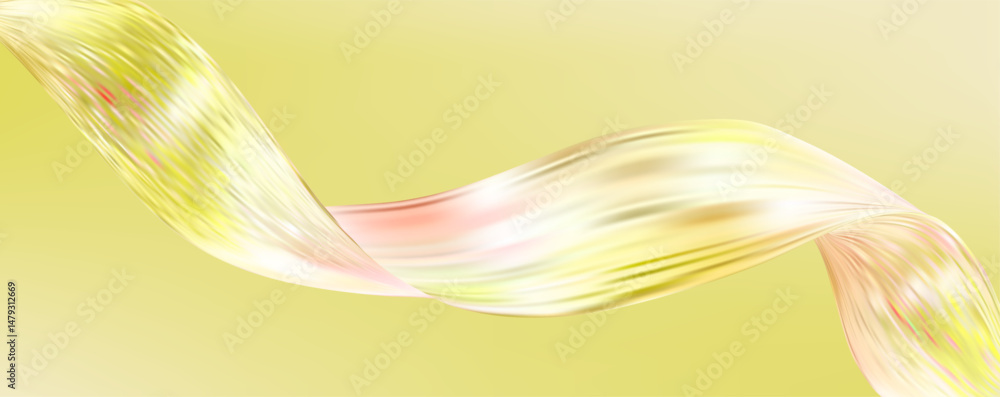 Poster abstract holographic wave.flow iridescent fluid.dynamic spectrum ribbon.
