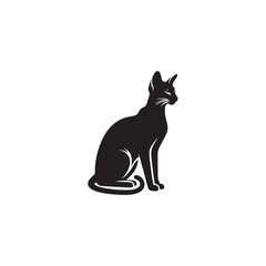 Oriental Shorthair Vector Silhouette: Sleek, Elegant Feline with Graceful Posture and Almond-Shaped Eyes, Captured in a Minimalist Outline for Modern Art, Pet Designs, and Illustrations.
