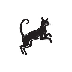Oriental Shorthair Vector Silhouette: Sleek, Elegant Feline with Graceful Posture and Almond-Shaped Eyes, Captured in a Minimalist Outline for Modern Art, Pet Designs, and Illustrations.
