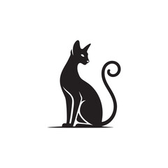 Oriental Shorthair Vector Silhouette: Sleek, Elegant Feline with Graceful Posture and Almond-Shaped Eyes, Captured in a Minimalist Outline for Modern Art, Pet Designs, and Illustrations.
