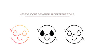 Water Cycle icon design with white background stock illustration