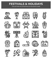 Festivals & Holidays. Collection of 25+ Icons