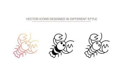 Lobster icon design with white background stock illustration