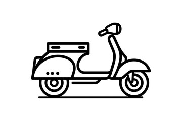 Fototapeta premium Classic Italian Vespa-Style Scooter Line Art Illustration
