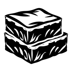 Black and White Artistic Rendering of Two Stacked Sugar Cubes