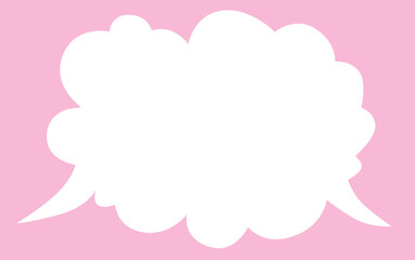balloon white general thoughts cloud on a bright pink background