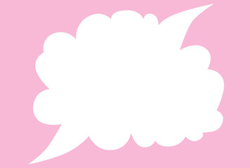 drawing white general thoughts cloud on a bright pink background