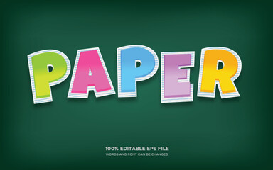 Paper Color editable text style effect	
