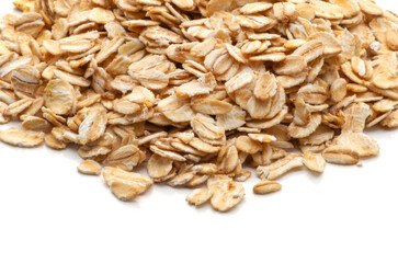 pile of oatmeal isolated on white background