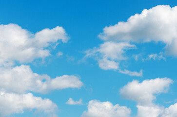 White clouds in blue sky.