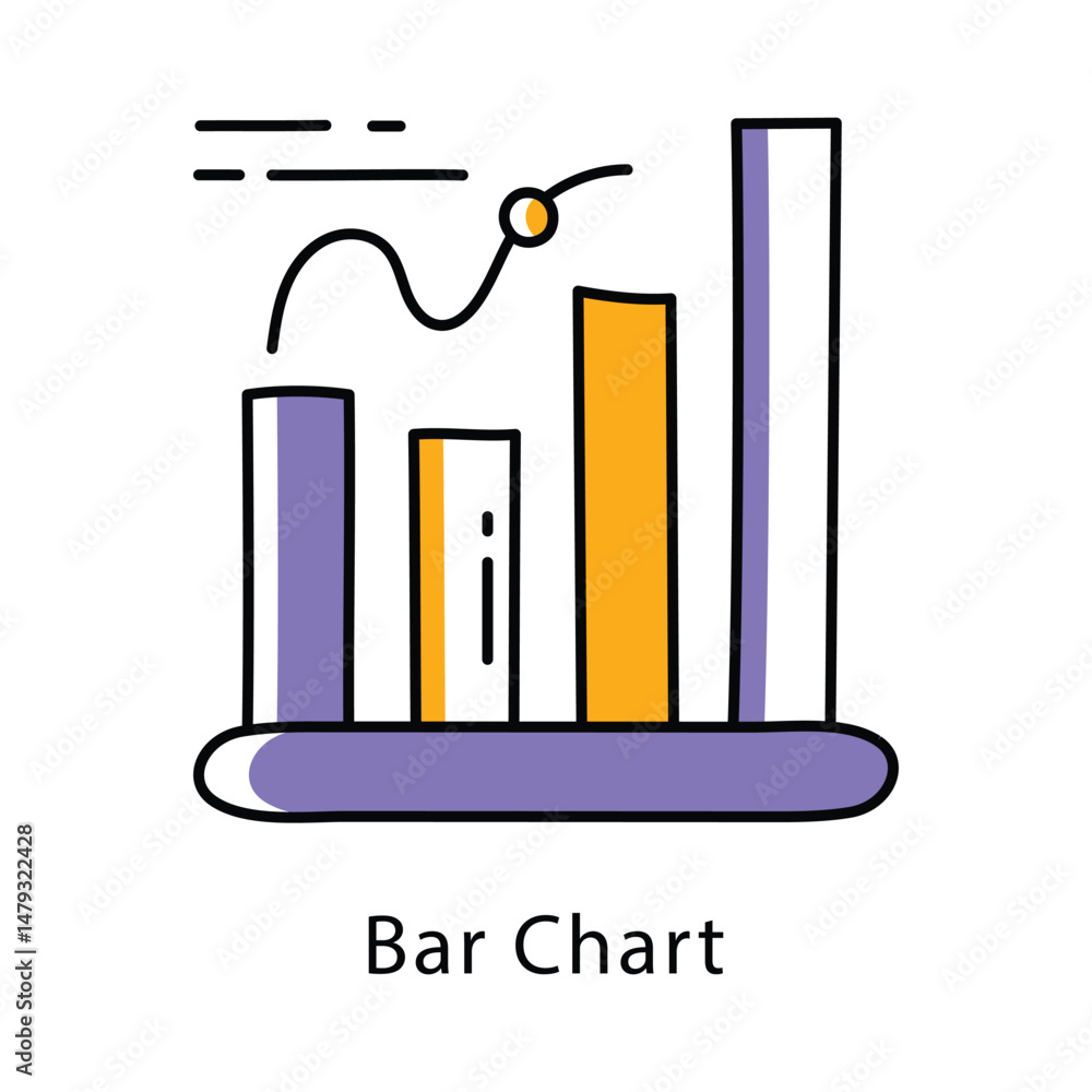Poster bar chart vector filled outline style icon. eps 10 file