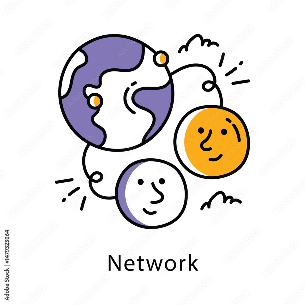 Poster network vector filled outline style icon. eps 10 file