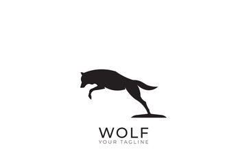 Wolf head silhouette logo, abstract head wolf logo with minimalist design, wolf vector template