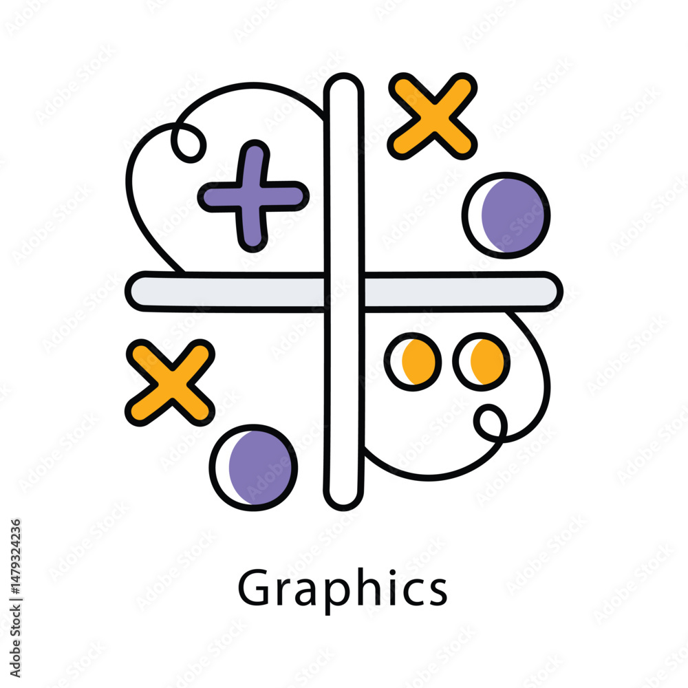 Poster graphics vector filled outline style icon. eps 10 file
