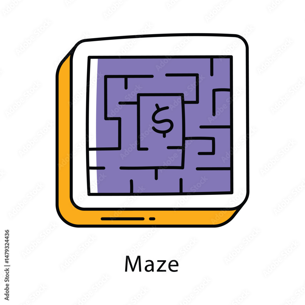Poster maze vector filled outline style icon. eps 10 file