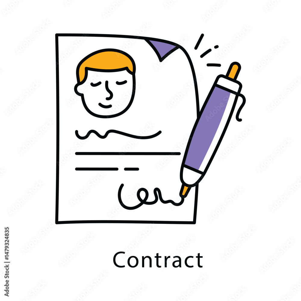 Poster contract vector filled outline style icon. eps 10 file