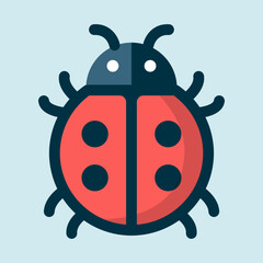 Obraz premium Cartoon ladybug with spots cartoon flat design illustration
