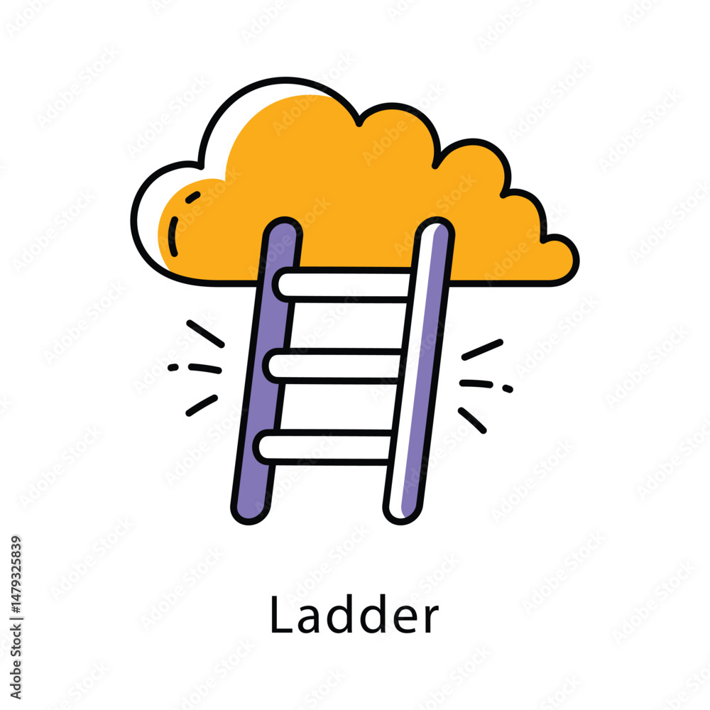 Poster ladder vector filled outline style icon. eps 10 file