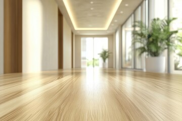 Obraz premium Light-filled hallway with polished wooden floor