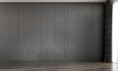 Modern cozy living room and empty black wall texture background interior design. 3d rendeing