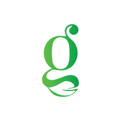 letter g with nature leaf logo design