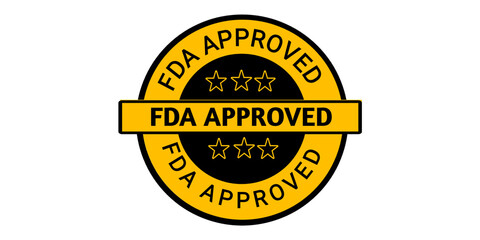 FDA Approved Badge – Gold Circular Seal with Stars and Certification Text
