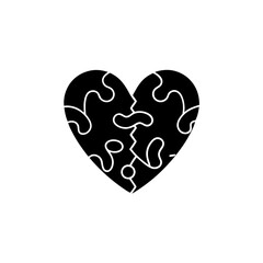 creative details Outline silhouette Broken heart icon vector illustration