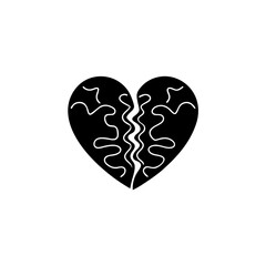 creative details Outline silhouette Broken heart icon vector illustration