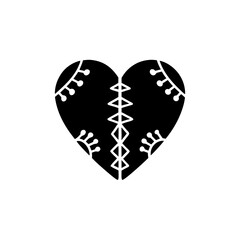 creative details Outline silhouette Broken heart icon vector illustration