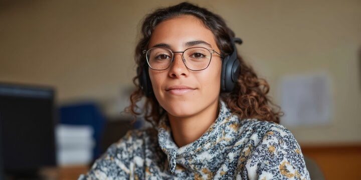 Engaged student with hearing disability participating in remote learning session