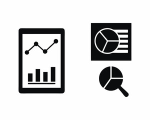 analytics icon vector silhouette illustration isolated on white background