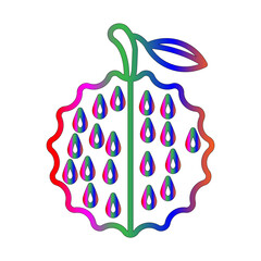 Custard apple line gradient icon