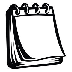 A Cartoon Illustration of a Notepad Calendar with Blank Pages to Fill