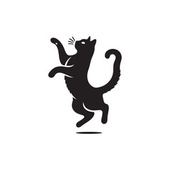 Russian Blue Cat Vector Silhouette: Sleek, Short-Haired Feline with Bright Green Eyes and Luxurious Blue Coat, Captured in a Minimalist Outline for Elegant Pet Designs.
