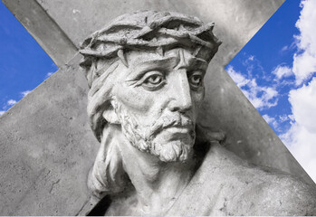 Jesus Christ under the weight of the cross. The suffering and death of God	
